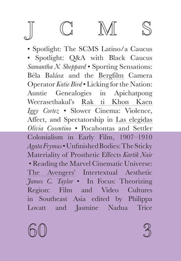 Cover of Journal of Cinema and Media Studies, vol. 60, no. 3 | Society for Cinema and Media Studies | 9781607857228