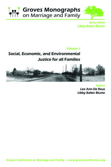 Cover of Social, Economic, and Environmental Justice for All Families: Groves Monographs on Marriage and Family (Volume 1) | Lee Ann De Reus &amp; Libby Balter Blume | 9781607852308