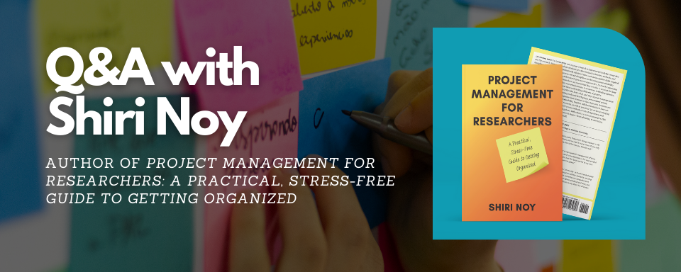 Title of blog post alongside image of the book Project Management for Researchers