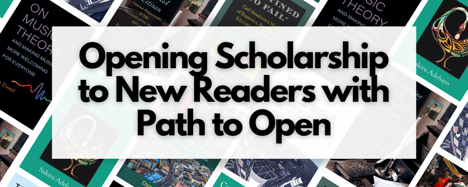 Blog Title over a collage of six book covers