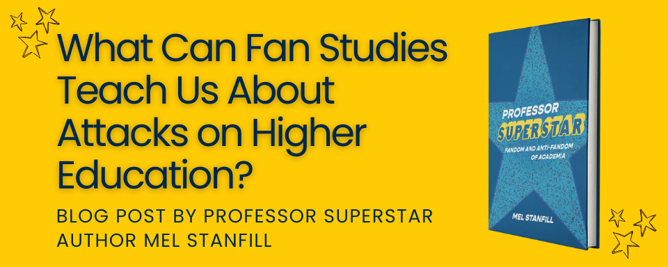 Blog title with a copy of Professor Superstar and star icons