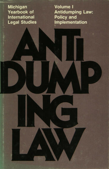 Cover of Antidumping Law: Policy and Implementation | John H. Jackson | 9780472223336
