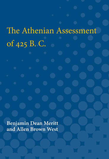 Cover of The Athenian Assessment of 425 B. C.