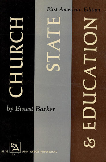 Cover of Church, State, and Education: With a new Preface by the Author | Ernest Barker | 9780472913664