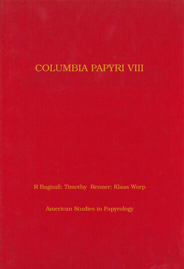 Cover of Columbia Papyri VIII