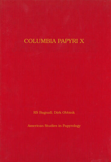 Cover of Columbia Papyri X