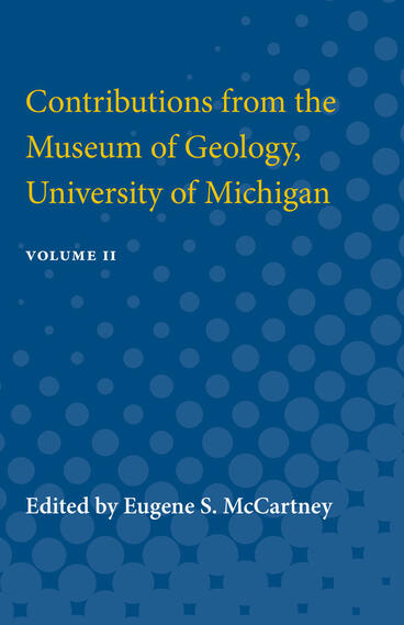 Cover of Contributions from the Museum of Geology, University of Michigan - Volume II