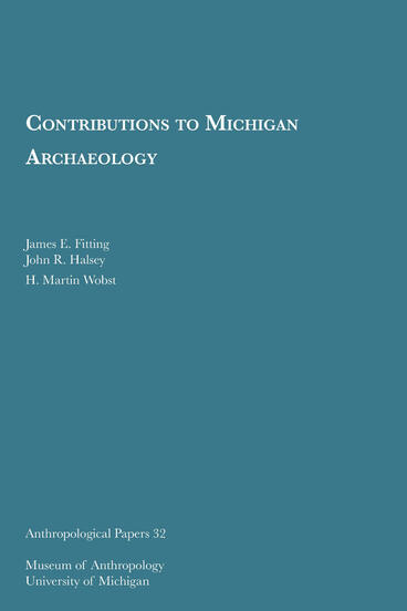 Cover of Contributions to Michigan Archaeology