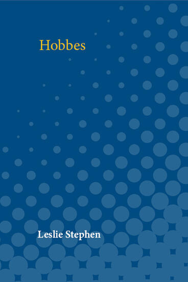 Cover of Hobbes | Leslie Stephen | 9780472910830
