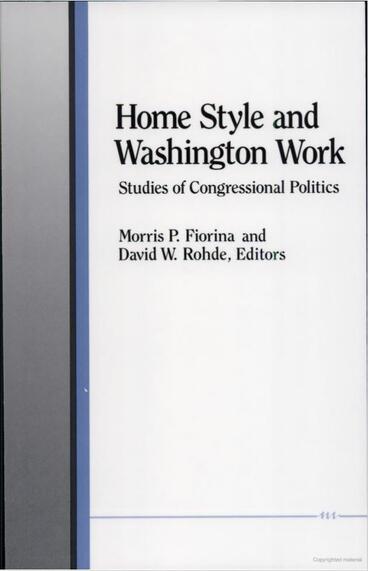 Cover of Home Style and Washington Work - Studies of Congressional Politics