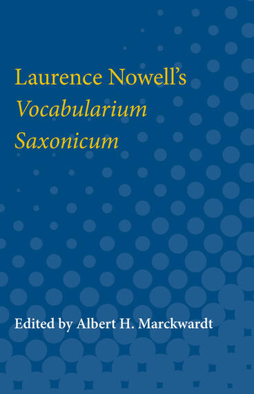 Cover of Laurence Nowell's Vocabularium Saxonicum
