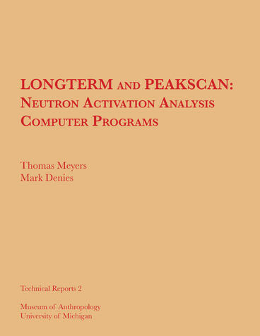 Cover of LONGTERM and PEAKSCAN: Neutron Activation Analysis Computer Programs