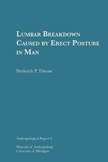 Cover of Lumbar Breakdown Caused by Erect Posture in Man