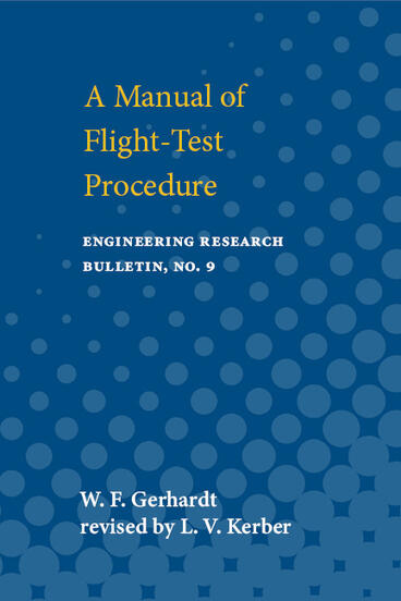 Cover of Manual of Flight-Test Procedure | W. F. Gerhardt | 9780472910298