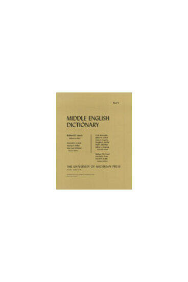 Cover of Middle English Dictionary - Plan and Bibliography