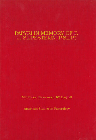 Cover of Papyri in Memory of P. J. Sijpesteijn (P.Sijp.)