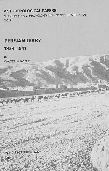 Cover of Persian Diary, 1939-1941 | Walter N. Koelz | 9780932206930