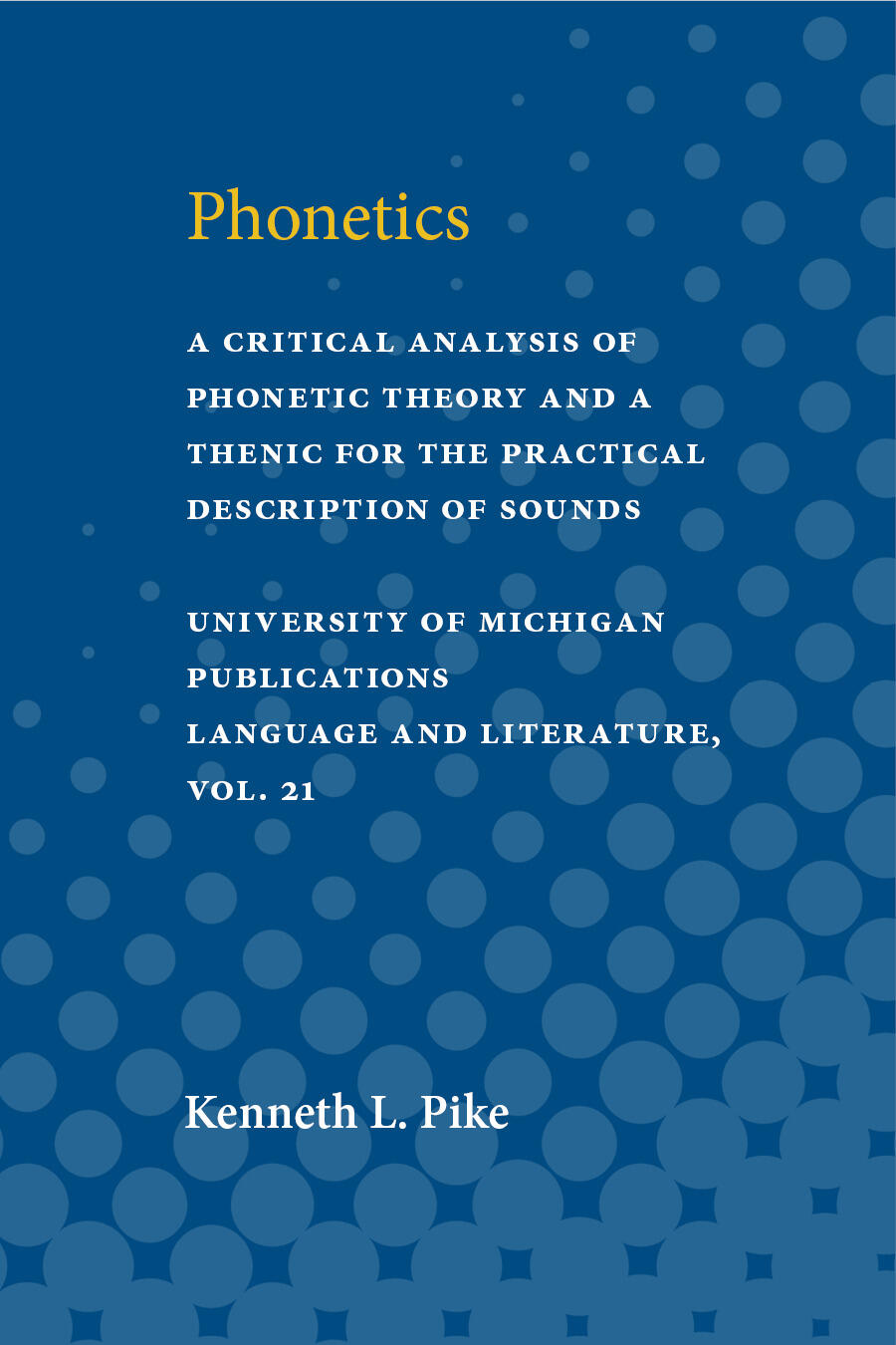 Phonetics | University of Michigan Press
