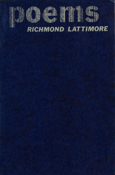 Cover of poems | Richmond Lattimore | 9780472910748