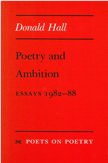 Cover of Poetry and Ambition - Essays 1982--88