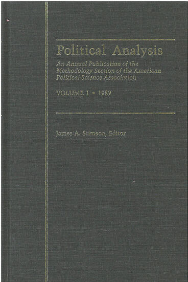 Cover of Political Analysis - An Annual Publication of the Methodology Section of the American Political Science Association, Vol. 1, 1989