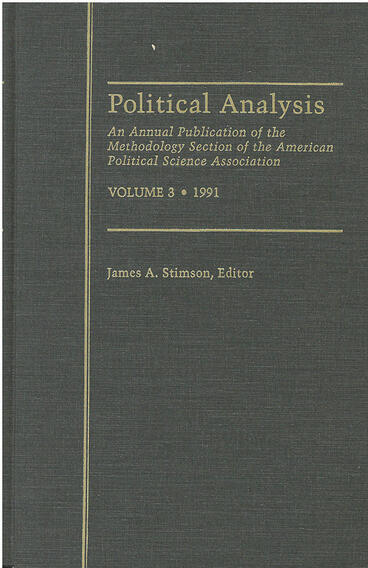 Cover of Political Analysis - An Annual Publication of the Methodology Section of the American Political Science Association, Vol. 3, 1991