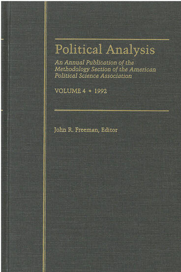 Cover of Political Analysis - An Annual Publication of the Methodology Section of the American Political Science Association, Vol. 4, 1992