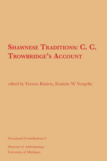 Cover of Shawnese Traditions - C. C. Trowbridge's Account