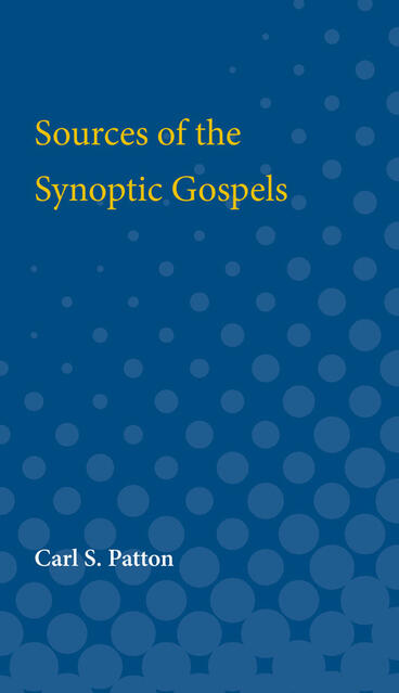 Cover of Sources of the Synoptic Gospels