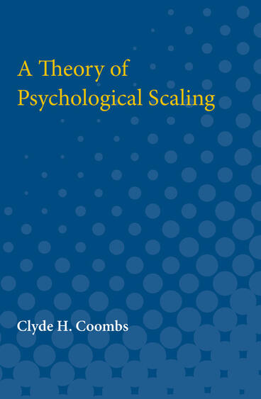 Cover of A Theory of Psychological Scaling